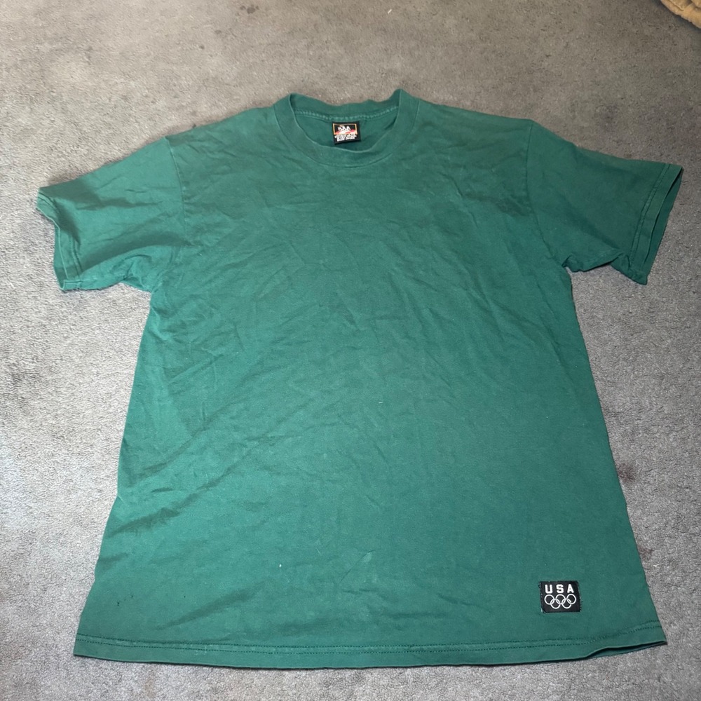 Vintage USA Olympic Brand T-Shirt Mens Large Green Cotton JCPenney Made in USA
